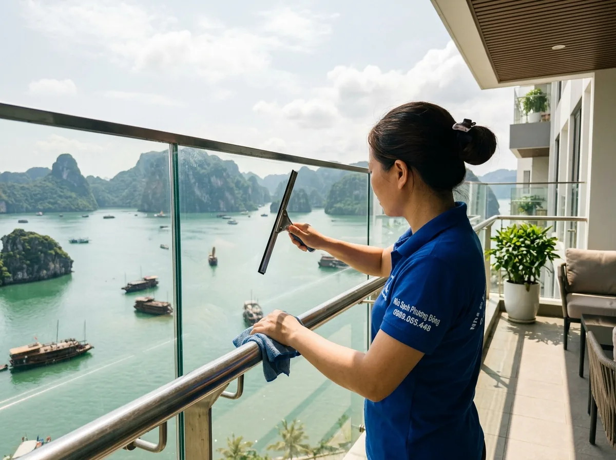 Lau kính ban công chung cư hướng biển