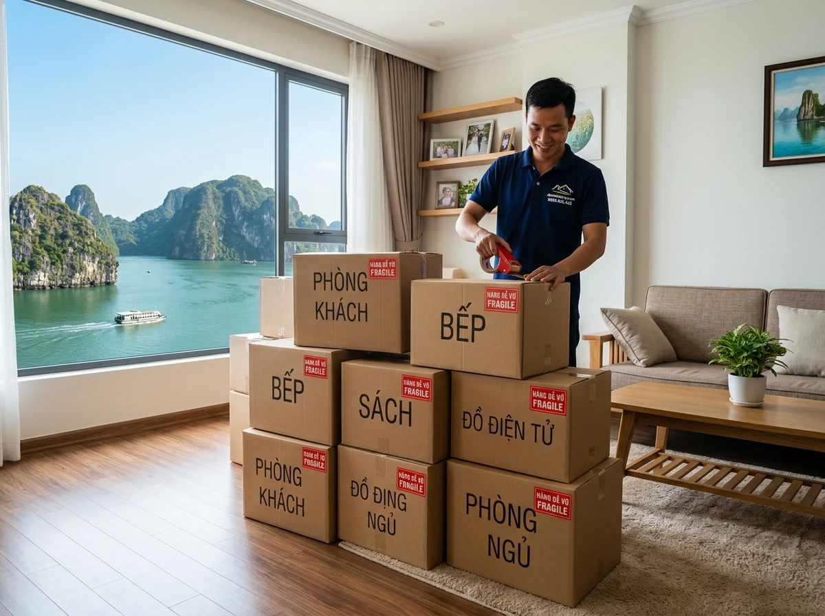Đóng gói và dán nhãn thùng đồ khi chuyển nhà