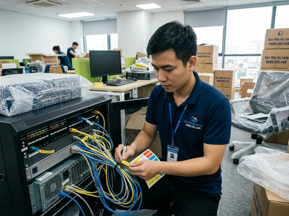 Sao lưu dữ liệu và đánh dấu cáp khi di dời thiết bị IT văn phòng