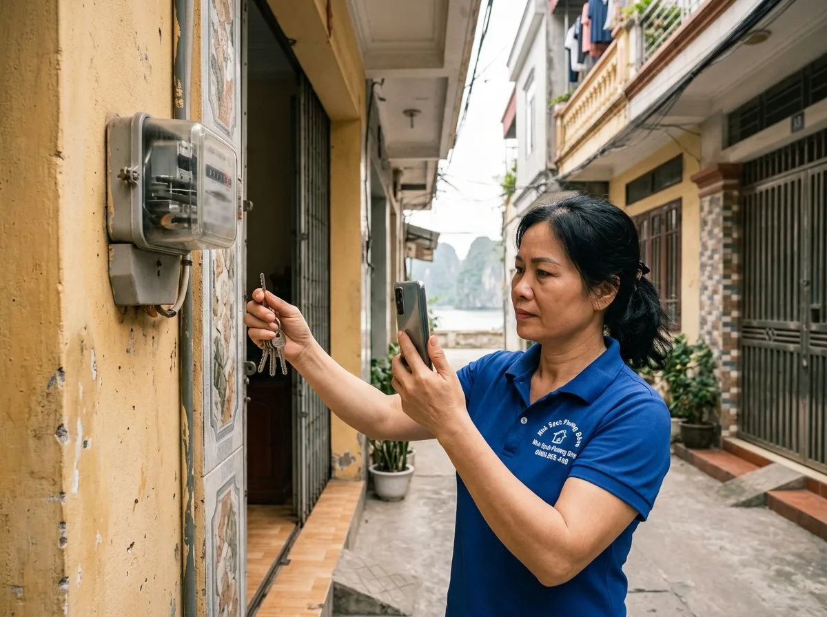 Chốt chỉ số công tơ điện ngày bàn giao nhà cũ