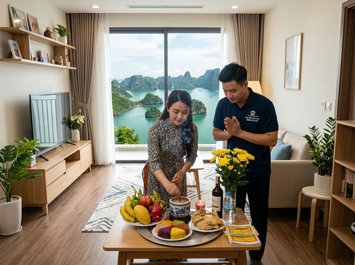 Lễ nhập trạch tại căn hộ chung cư ở Hạ Long