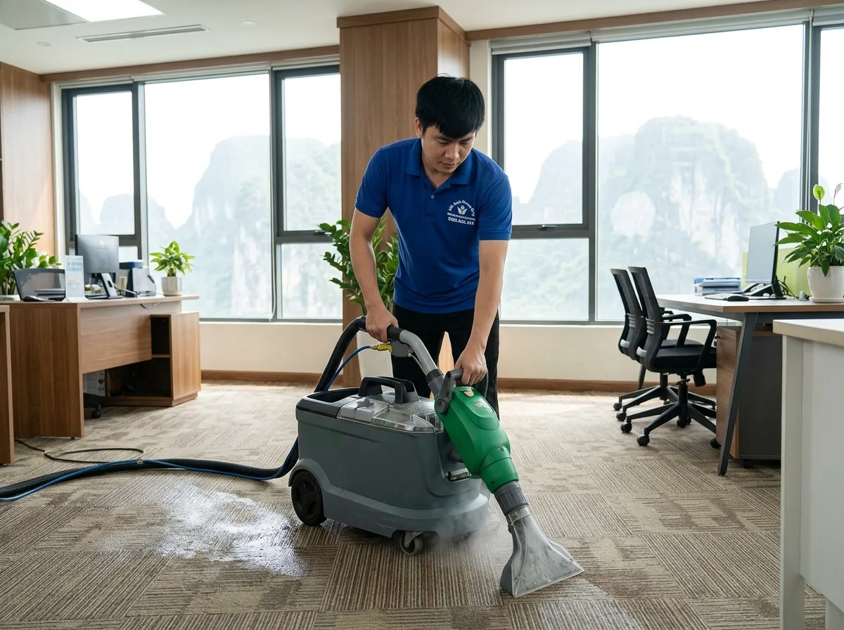 Giặt thảm văn phòng bằng máy chuyên dụng